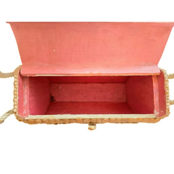 Vintage Handmade Wood & Seashell Purse OOAK Beach Retro Boho Handbag - Picture 13 of 14